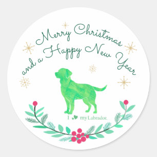 Adesivo Natal e Ano Novo Pastel Labrador