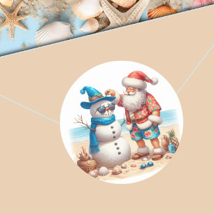 Adesivo Natal e Boneco de Neve Ilha Tropical de Natal