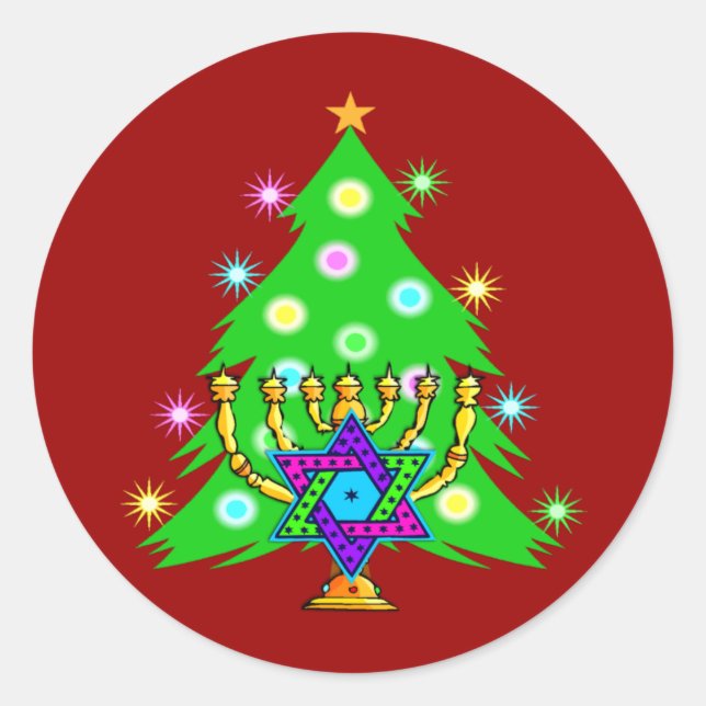 Adesivo Natal e Hanukkah Juntos (Frente)