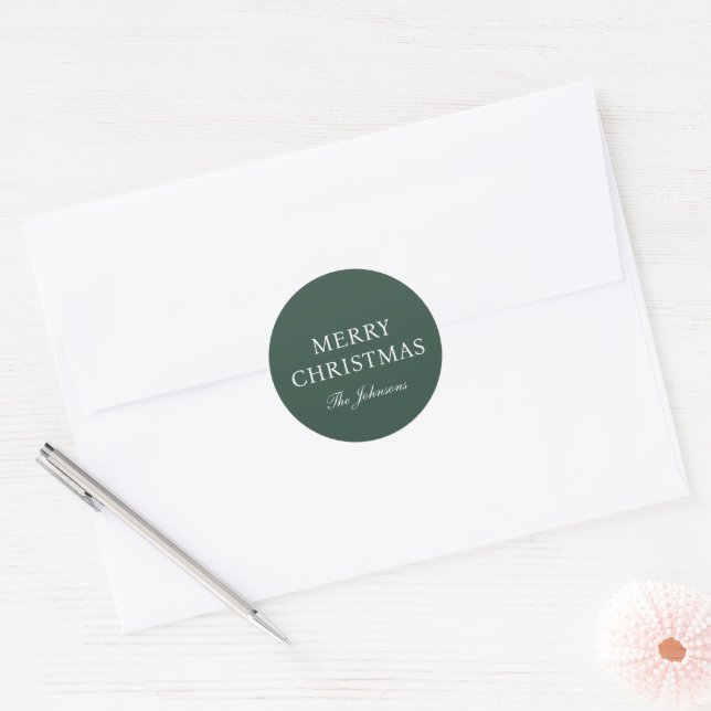 Adesivo Natal Elegante Verde Mínimo (Envelope)
