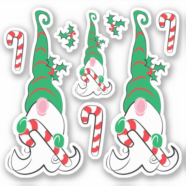Adesivo Natal Elfo Gnomo Feriado  (Frente)