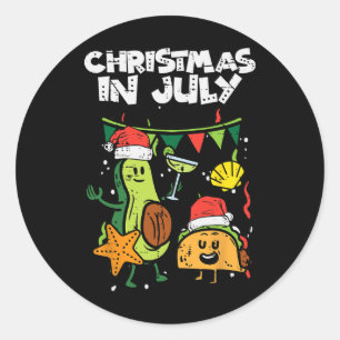 Adesivo Natal Em Julho Abacate Taco Verão Mexicano Homens