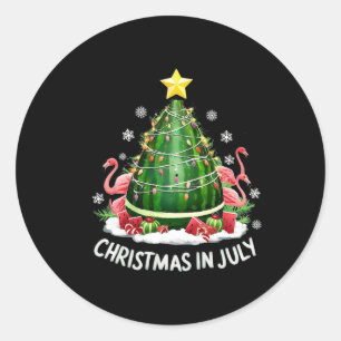Adesivo Natal Em Julho Árvore De Melancia Funny Flamingo X
