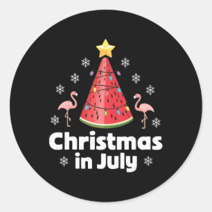Adesivo Natal Em Julho Árvore De Melancia Funny Flamingo X