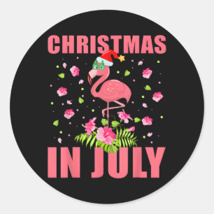 Adesivo natal em julho de xmas engraçados rosa-rosa flamin