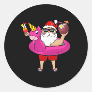 Adesivo Natal Em Julho Festa Engraçada Havaiana Verão Prai
