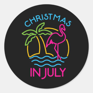 Adesivo Natal Em Julho Flamingo Rosa Chapéu De Papai Noel