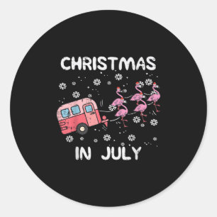 Adesivo Natal Em Julho Flamingo Trailer Verão Xmas Cam
