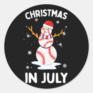 Adesivo Natal Em Julho Funny Baseball Boneco De Neve Homen