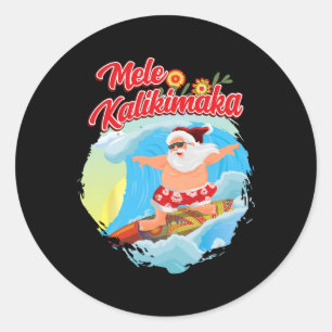 Adesivo Natal Em Julho Havaiano Papai Noel Surfando Mele K