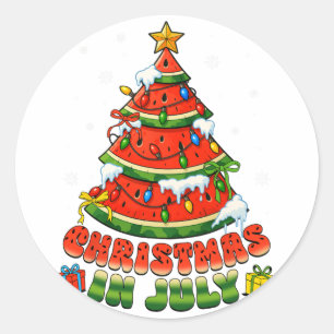Adesivo Natal Em Julho Melancia Árvore De Natal De Verão H