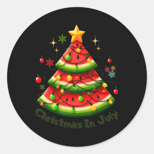 Adesivo Natal Em Julho Melancia Divertida De Natal Verão