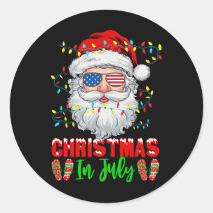 Adesivo Natal Em Julho Papai Noel Patriótico Festivo Xmas 