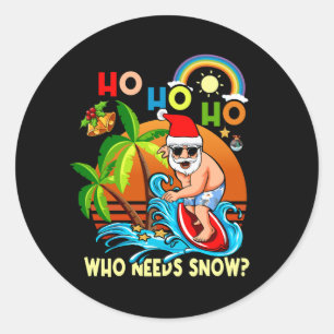 Adesivo Natal Em Julho Papais noeis Engraçados Surfing Sum