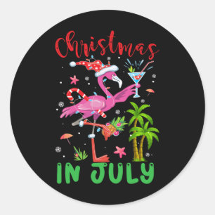 Adesivo Natal Em Julho Papais noeis Flamingo Mulheres De V