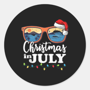 Adesivo Natal Em Julho Santa Hábitos Sunglass Verão Vaca