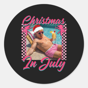 Adesivo Natal em Julho Trump Engraçado Relaxando Papai Noe
