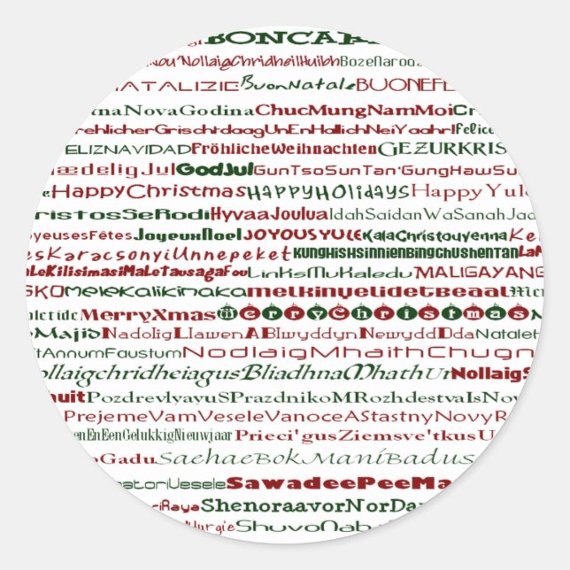 Adesivo Natal Em Torno Do Design de texto Mundial (Frente)