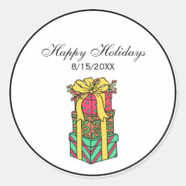 Adesivo Natal Empilhado Apresenta Natal Empilhado