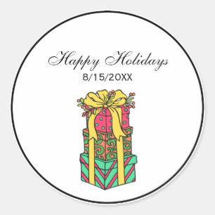 Adesivo Natal Empilhado Apresenta Natal Empilhado