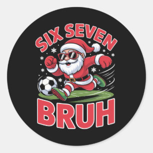 Adesivo Natal engraçado 67 Meme Bruh Futebol Papai Noel Xm