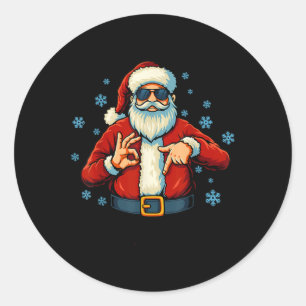 Adesivo Natal engraçado 67 Papai Noel mãos seis sete num