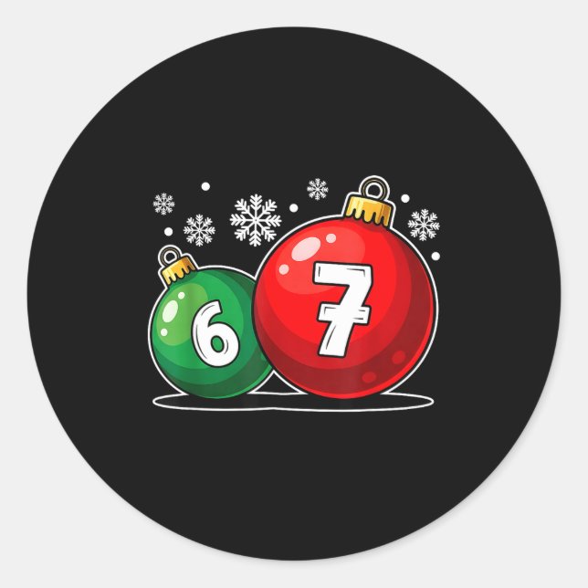 Adesivo Natal engraçado 67 Seis Sete Meme Geração Alpha Gí (Frente)