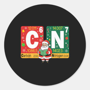 Adesivo Natal engraçado Carbono Nitrogênio 67 Meme Química