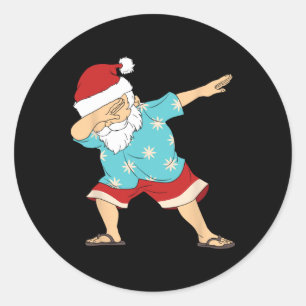 Adesivo Natal engraçado em julho Dabbing Papai Noel Havaí