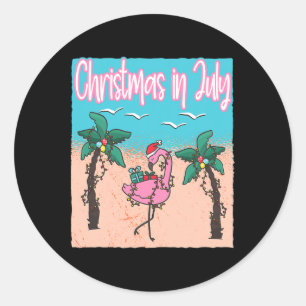 Adesivo Natal engraçado em julho Flamingo Praia Natal eu