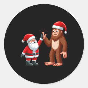 Adesivo Natal Engraçado Papai Noel Bigfoot High-fiving Xm