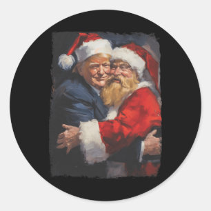 Adesivo Natal Engraçado Trump Papai Noel Retro Vintage Xm
