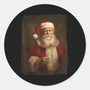 Adesivo Natal Engraçado Trump Santa Claus Retro Vintage