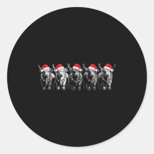 Adesivo Natal engraçado vaca das Terras Altas escocesas Na