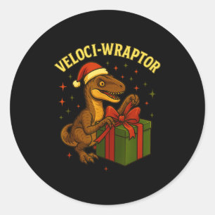 Adesivo Natal engraçado Velociraptor Trocadilho Veloci-wra