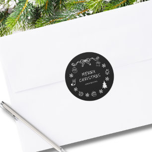 Adesivo Natal Escrivável Desenhado À Mão