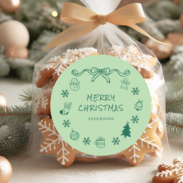 Adesivo Natal Escrivável Desenhado À Mão (Criador carregado)