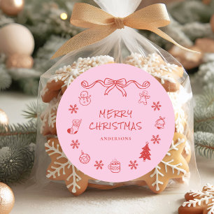 Adesivo Natal Escrivável Desenhado À Mão