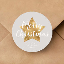 Natal Estrela Dourada Cinza Elegante 