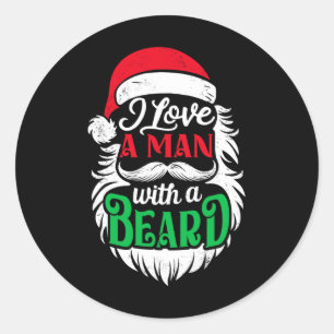 Adesivo Natal Eu Amo Um Homem Com Uma Barba Papais noeis E