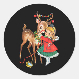 Adesivo Natal Familiar Antigo dos Anos 50 Retro
