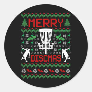 Adesivo Natal Feio de Disc Golf Engraçado Vintage