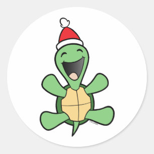 Adesivo Natal feliz da tartaruga