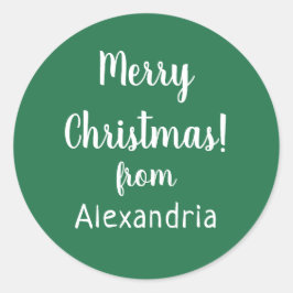 Adesivo Natal Feliz Natal do Nome Verde