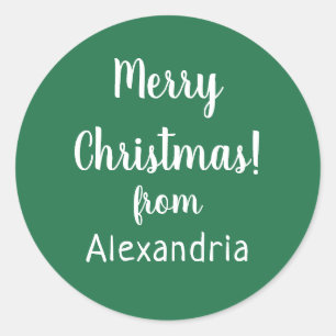 Adesivo Natal Feliz Natal do Nome Verde