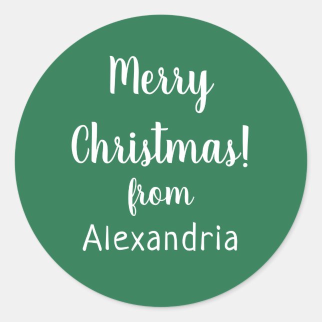 Adesivo Natal Feliz Natal do Nome Verde (Frente)