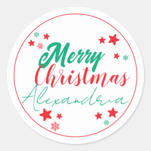 Adesivo Natal Feliz Personalizado Vermelho e Verde