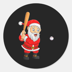 Adesivo Natal Feminino Papai Noel Jogando Beisebol Natal D
