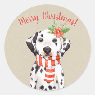 Adesivo Natal - Feriado de Cão Dalmático Personalizado