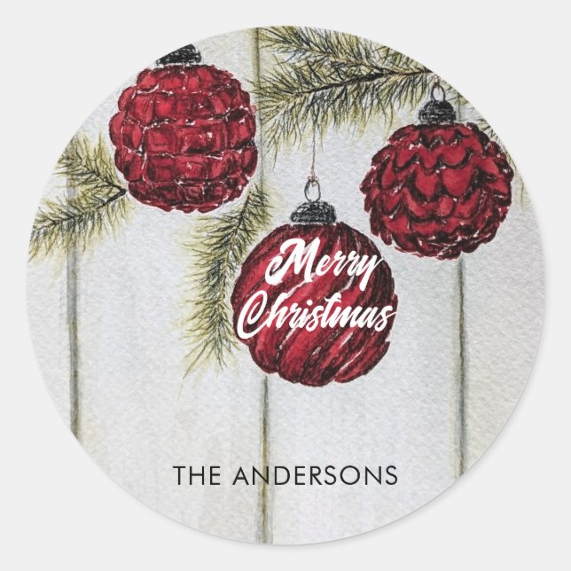 Adesivo Natal Festivo Rústico Minimalista (Frente)